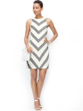 Ann Taylor Embroidered Polka
Dot Chevron Cotton Dress
